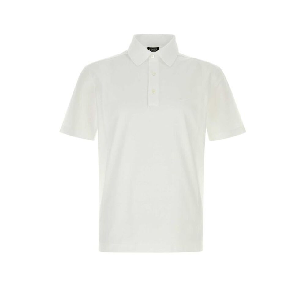 Zegna Men White Piquet Polo Shirt